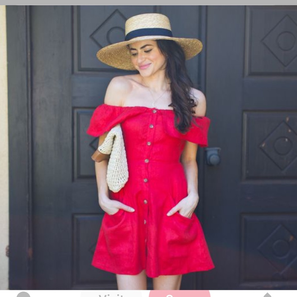 Reformation linen red dress